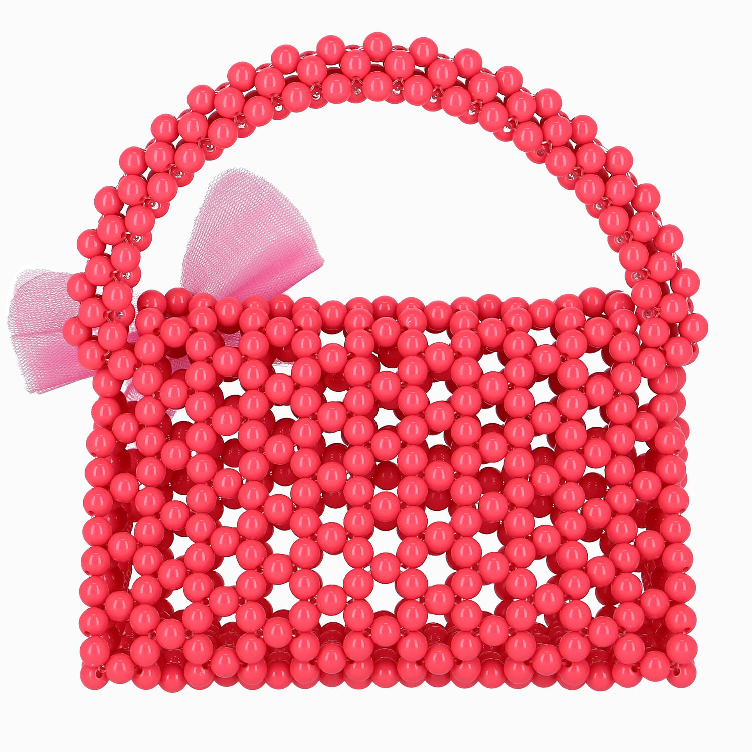 Girls Pink Beaded Handbag, 1, hi-res image number null