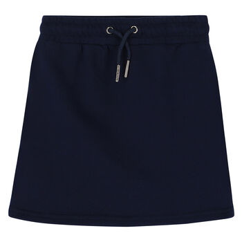 Girls Navy Logo Skirt