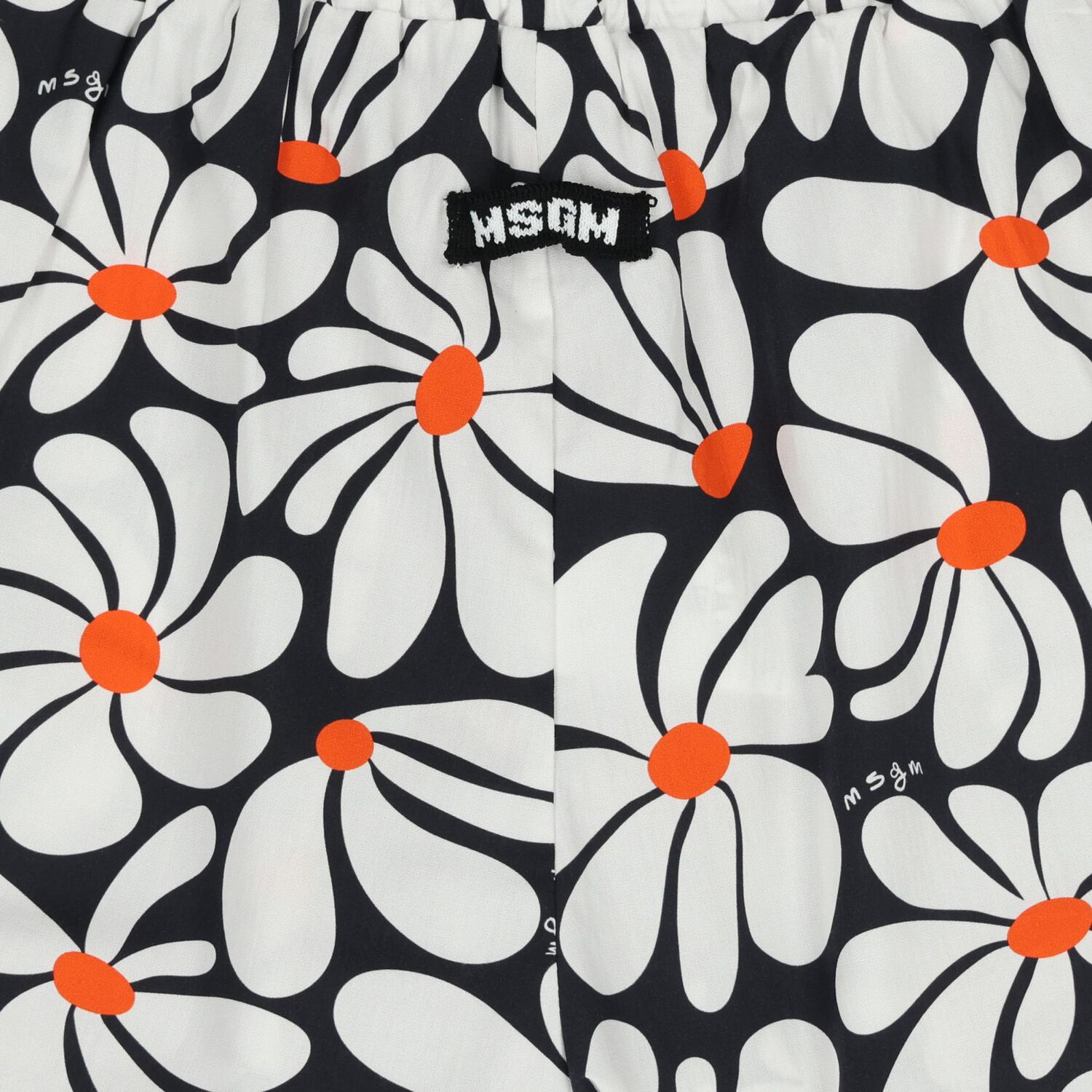 Girls White & Navy Blue Floral Shorts, 1, hi-res