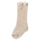 Younger Girls Beige Knitted Bow Socks, 2, hi-res