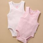 Baby Girls Pink & White Bodysuits ( 2-Pack ), 2, hi-res
