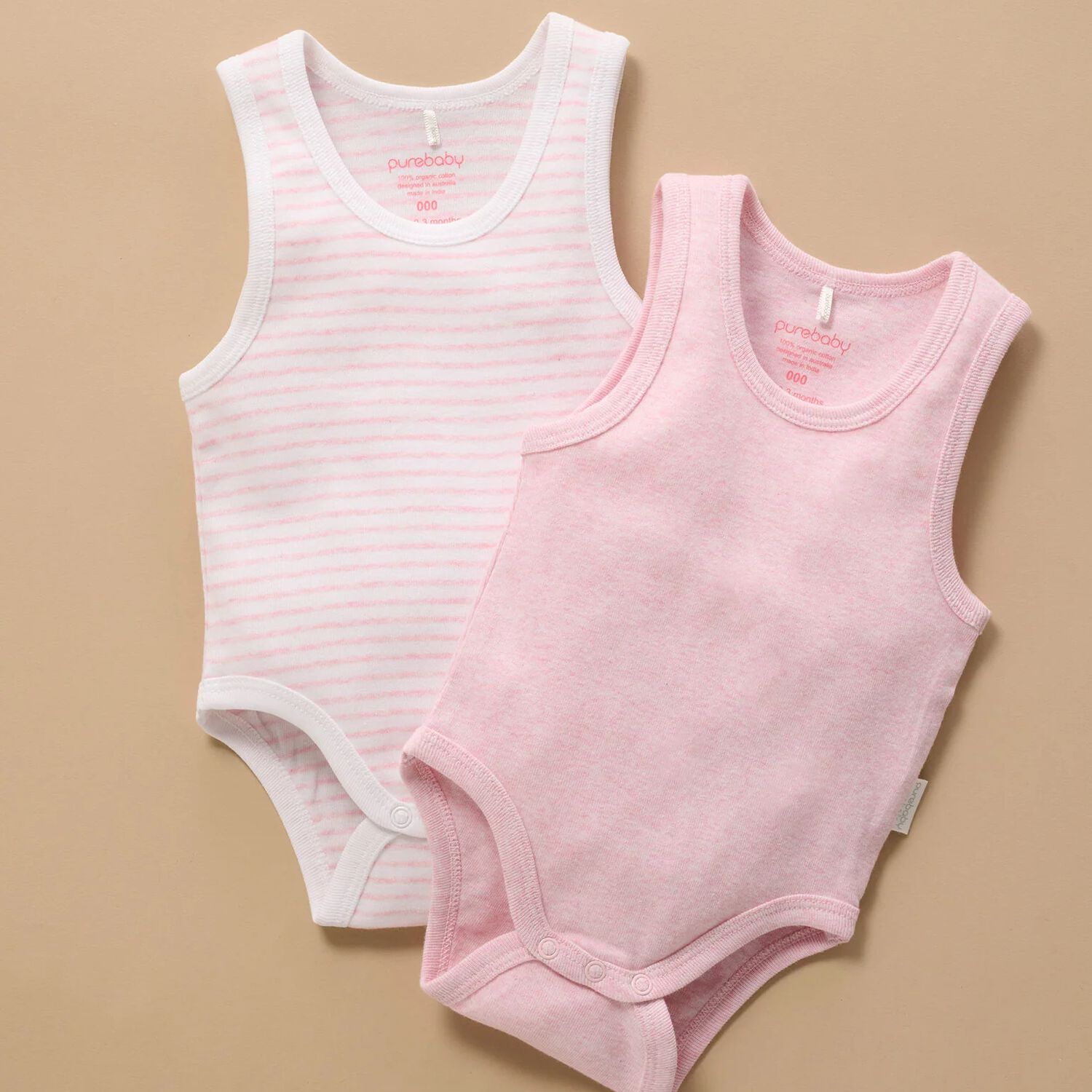 Baby Girls Pink & White Bodysuits ( 2-Pack ), 2, hi-res
