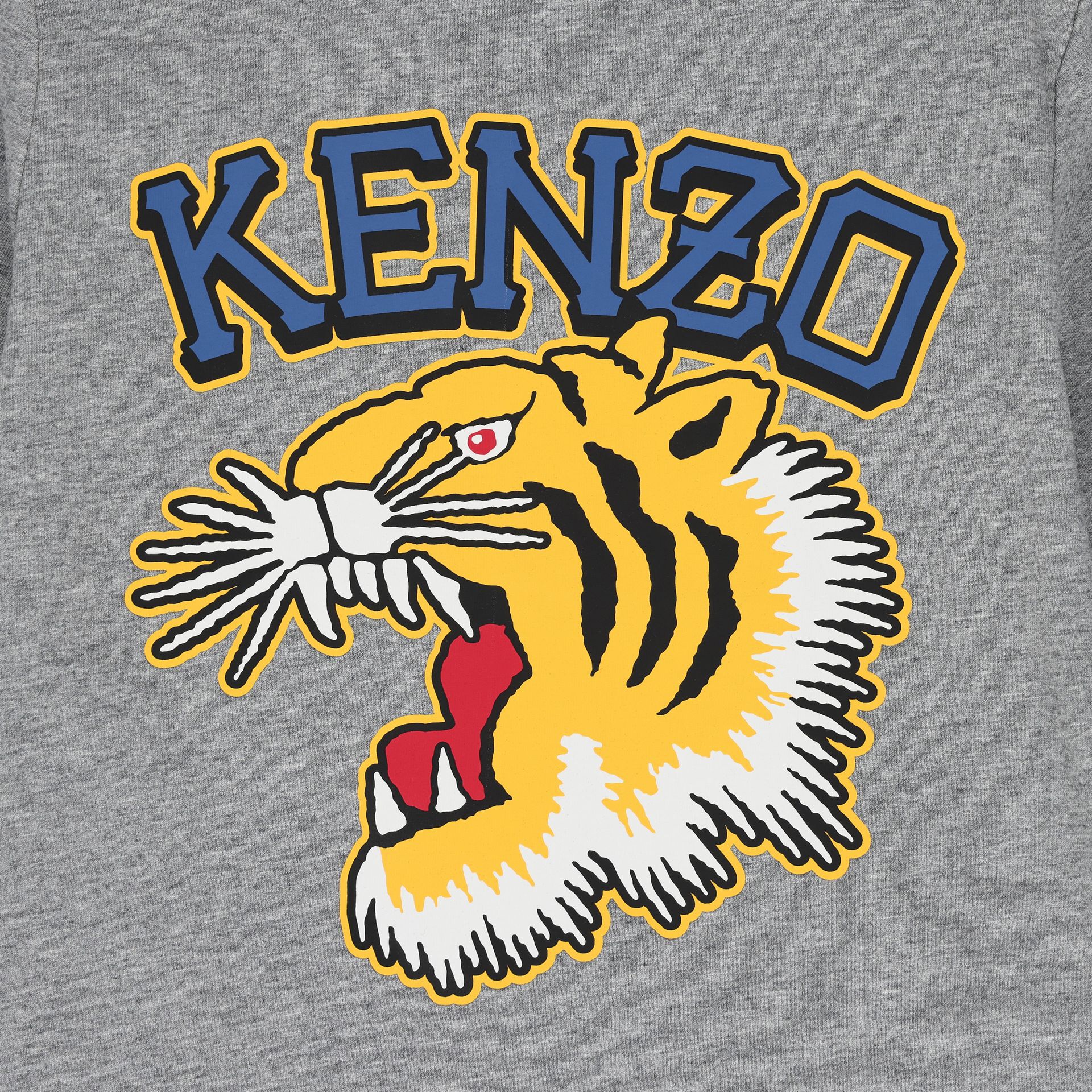 KENZO KIDS Boys Grey Tiger Logo Long Sleeve Top Junior Couture UAE