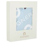 طقم هدايا ملابس أطفال باللونين الأزرق والأبيض وقبعة ومريلة, 1, hi-res