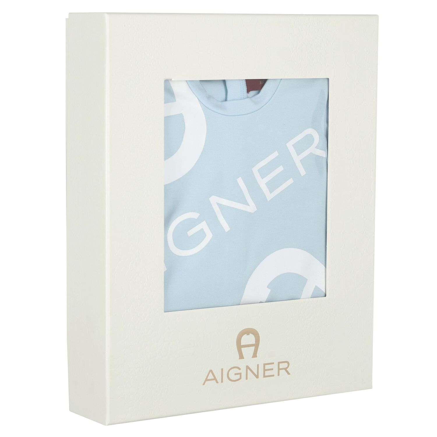 طقم هدايا ملابس أطفال باللونين الأزرق والأبيض وقبعة ومريلة, 1, hi-res