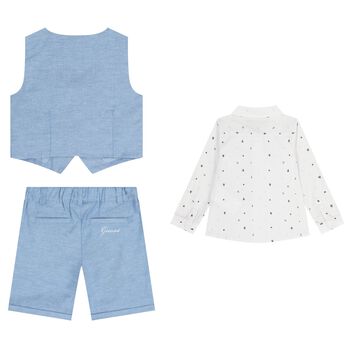 Baby Boys Blue & White Shorts Set