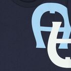 Younger Boys Navy Blue Logo T-Shirt, 3, hi-res