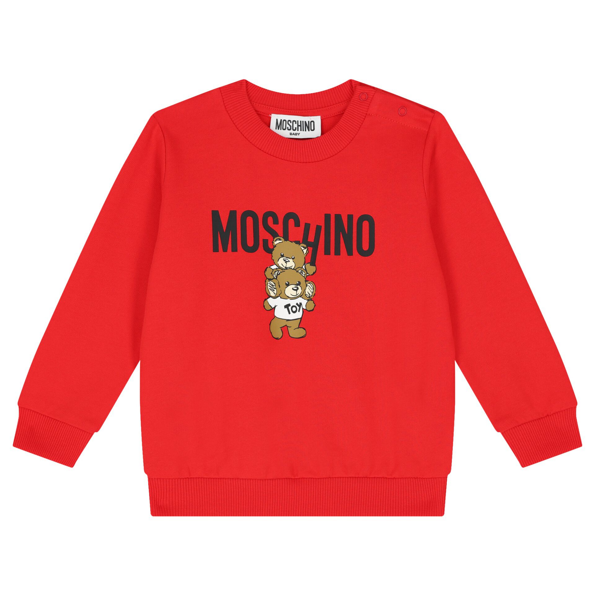 Moschino Red Teddy Bear Logo Sweatshirt Junior Couture UAE