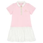 Girls Pink & Ivory Logo Dress, 2, hi-res