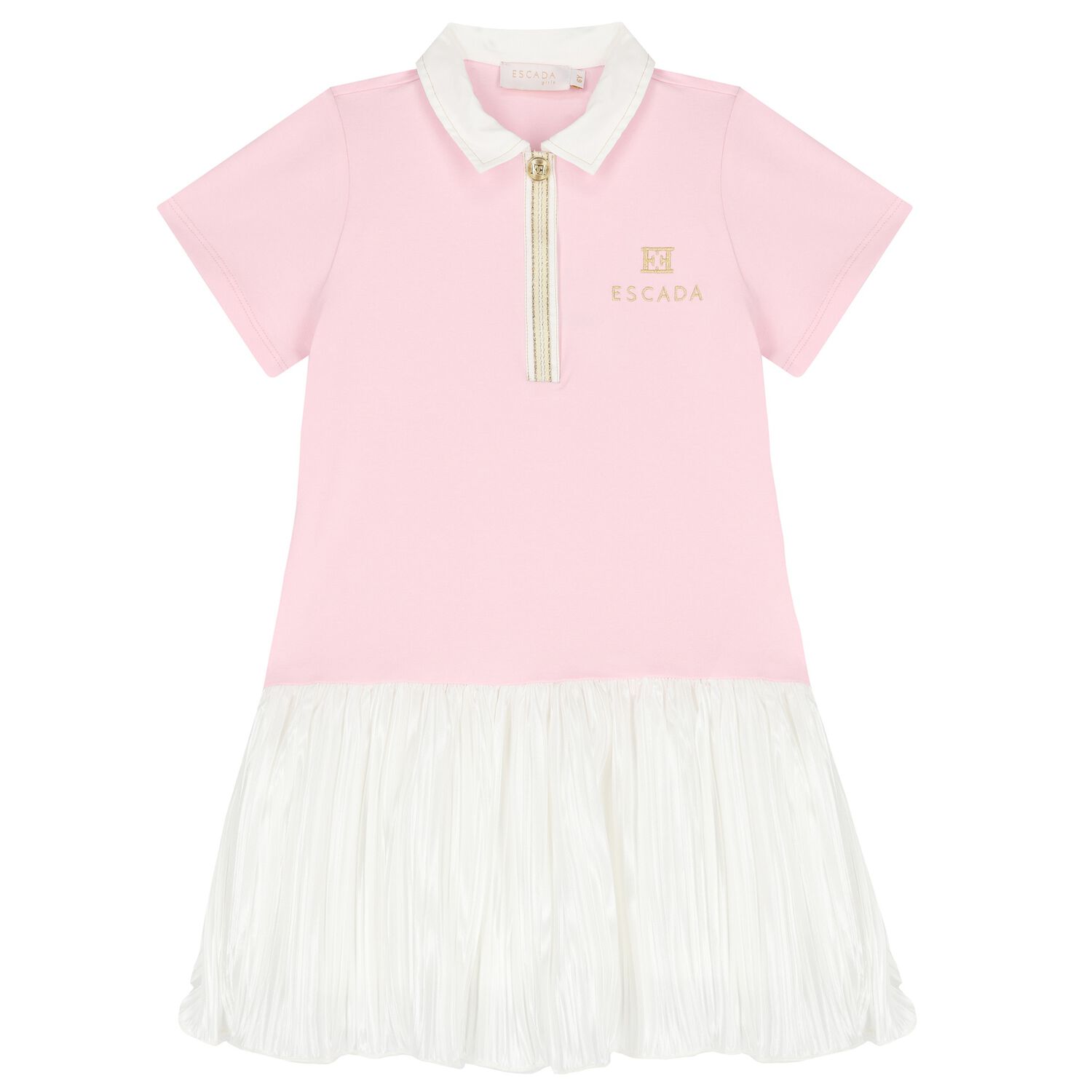Girls Pink & Ivory Logo Dress, 2, hi-res image number null