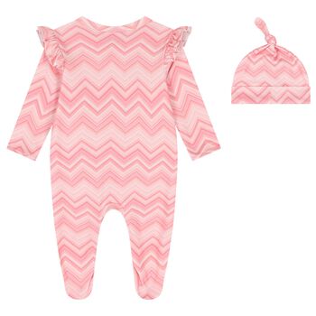 Baby Girls Pink Zig Zag Babygrow Set 