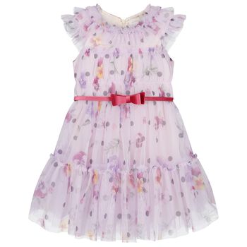 Girls Lilac Floral Dress