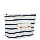Baby Girls White & Navy Blue Striped Dress Set , 1, hi-res