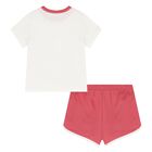 Baby Boys Ivory & Red Cotton Shorts Set, 1, hi-res