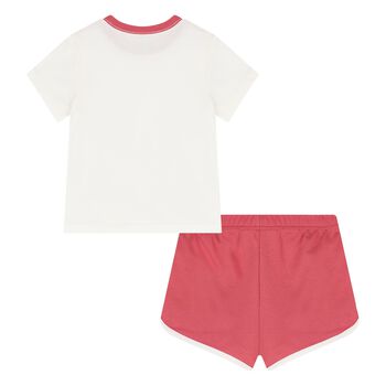 Baby Boys Ivory & Red Cotton Shorts Set
