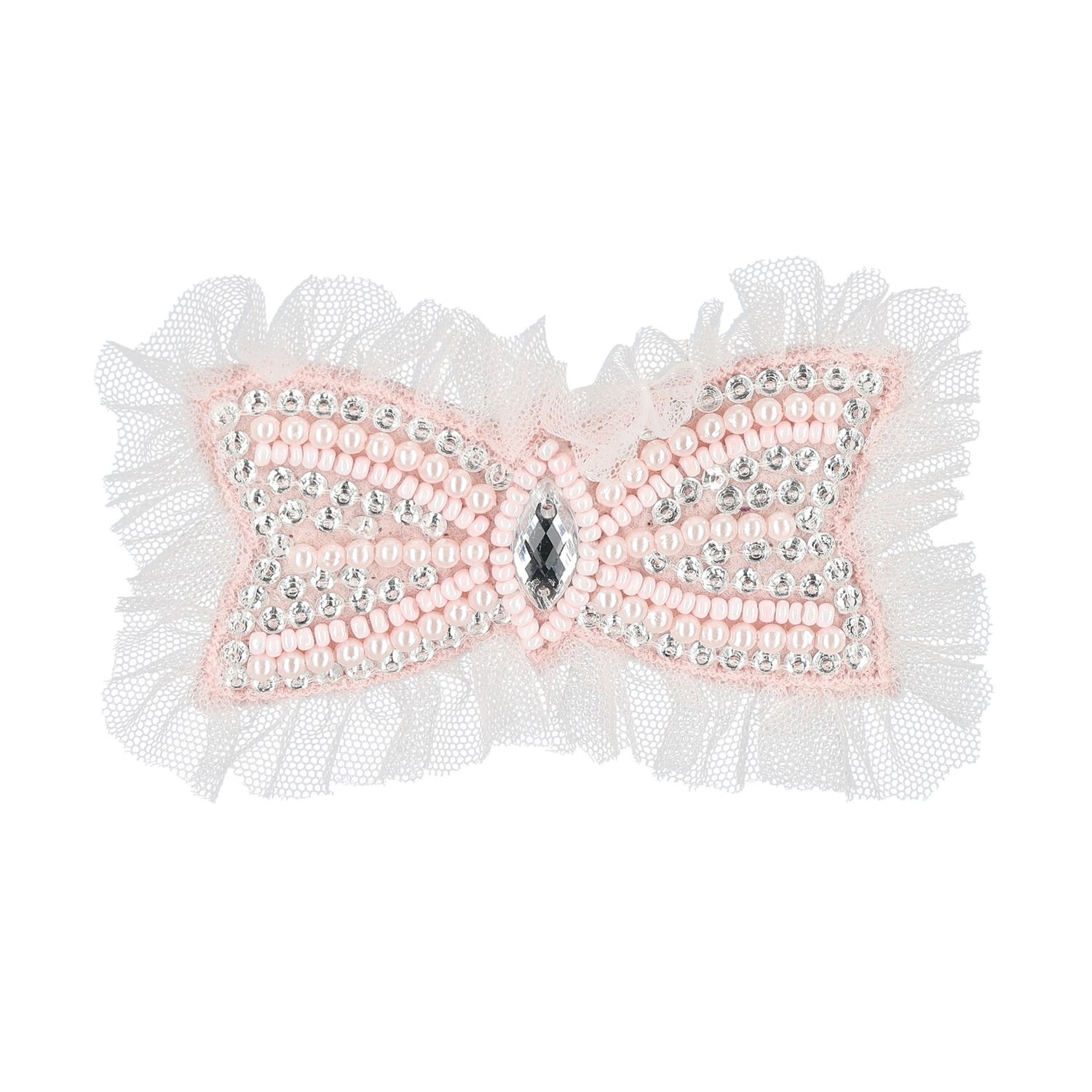 مشبك شعر للبنات بفيونكة باللون الأبيض, 1, hi-res