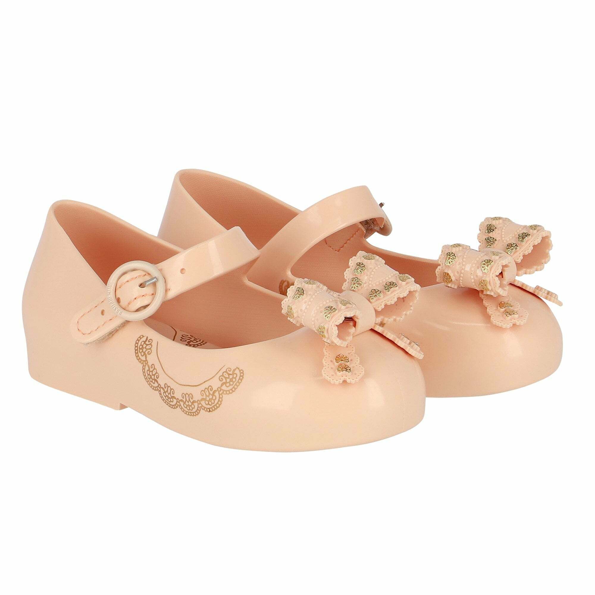 Mini Melissa Younger Girls Pink Bow Jelly Shoes Junior Couture UAE