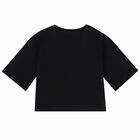 Girls Black Logo T-Shirt, 3, hi-res