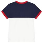 Boys Navy Blue & White Logo T-Shirt, 1, hi-res
