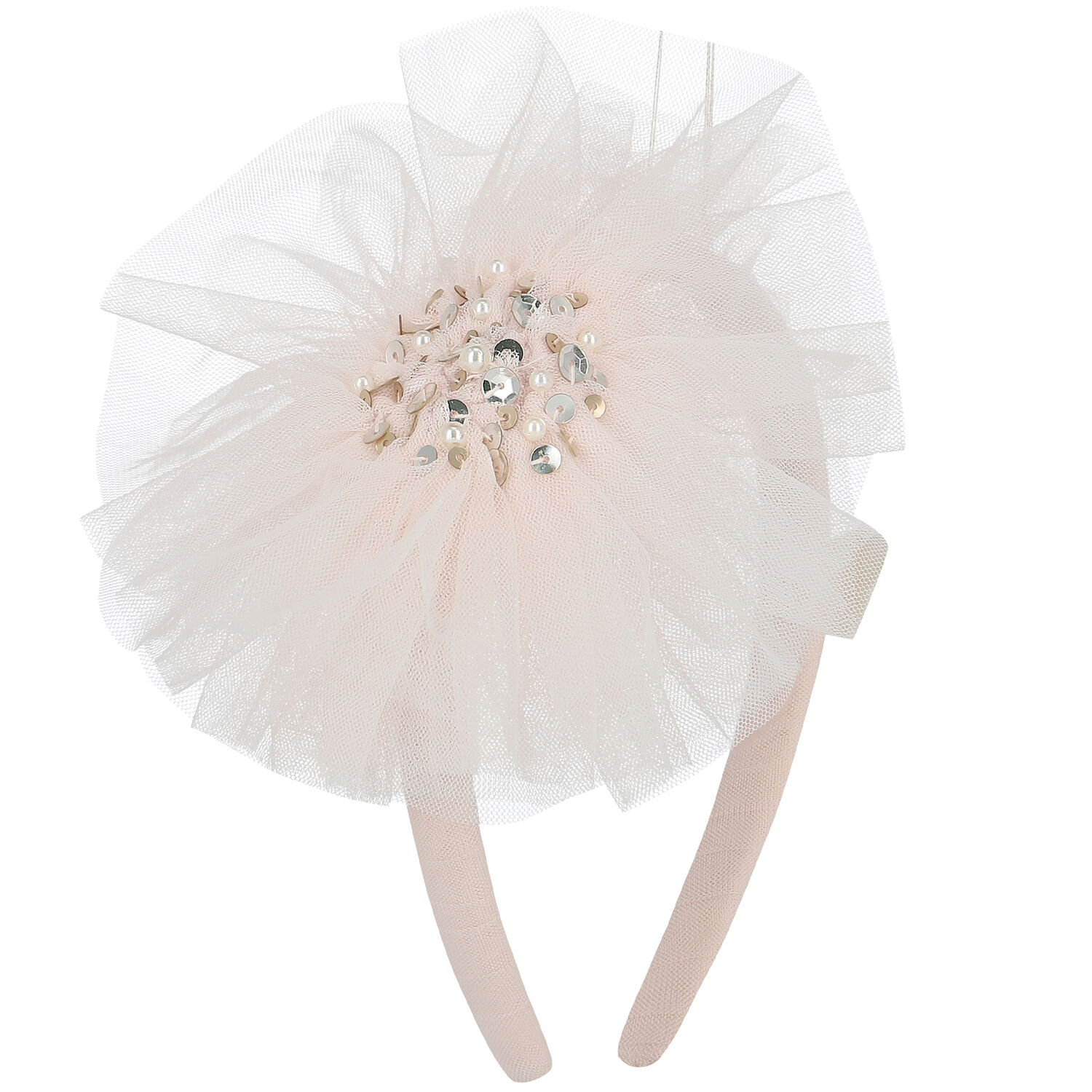 Girls Pink Tulle Headband, 1, hi-res image number null