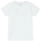 تيشيرت أولاد بالشعار باللون الابيض, 2, hi-res