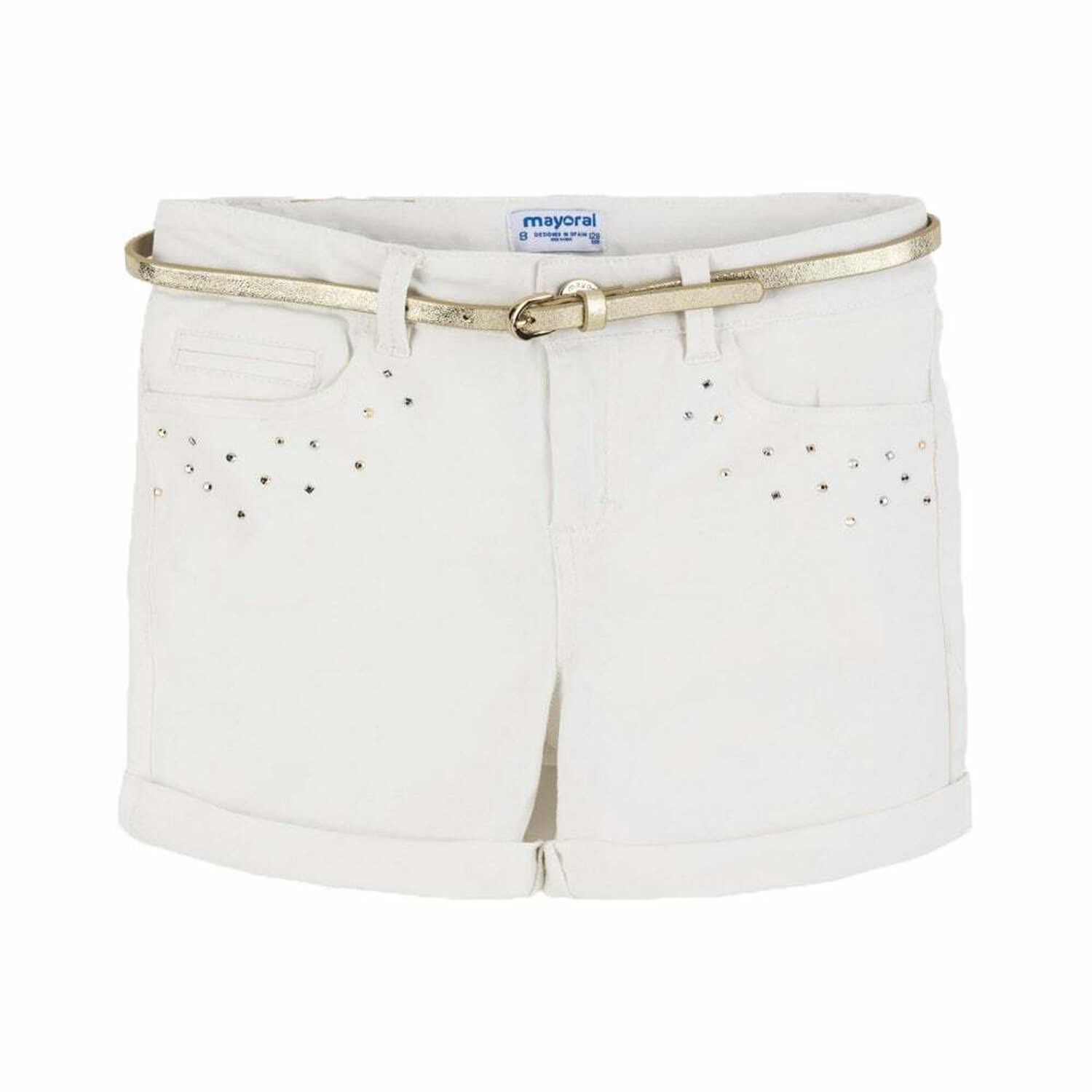 Girls Ivory Embellished Shorts, 1, hi-res image number null