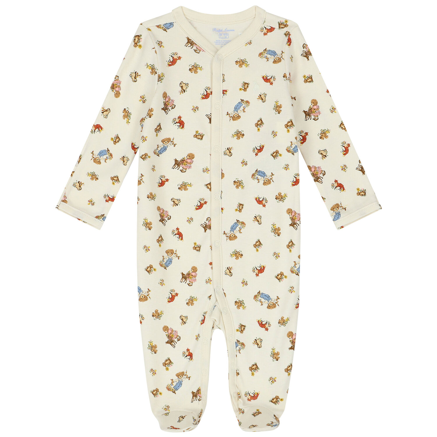 Baby Girls Ivory Polo Bear Babygrow, 1, hi-res