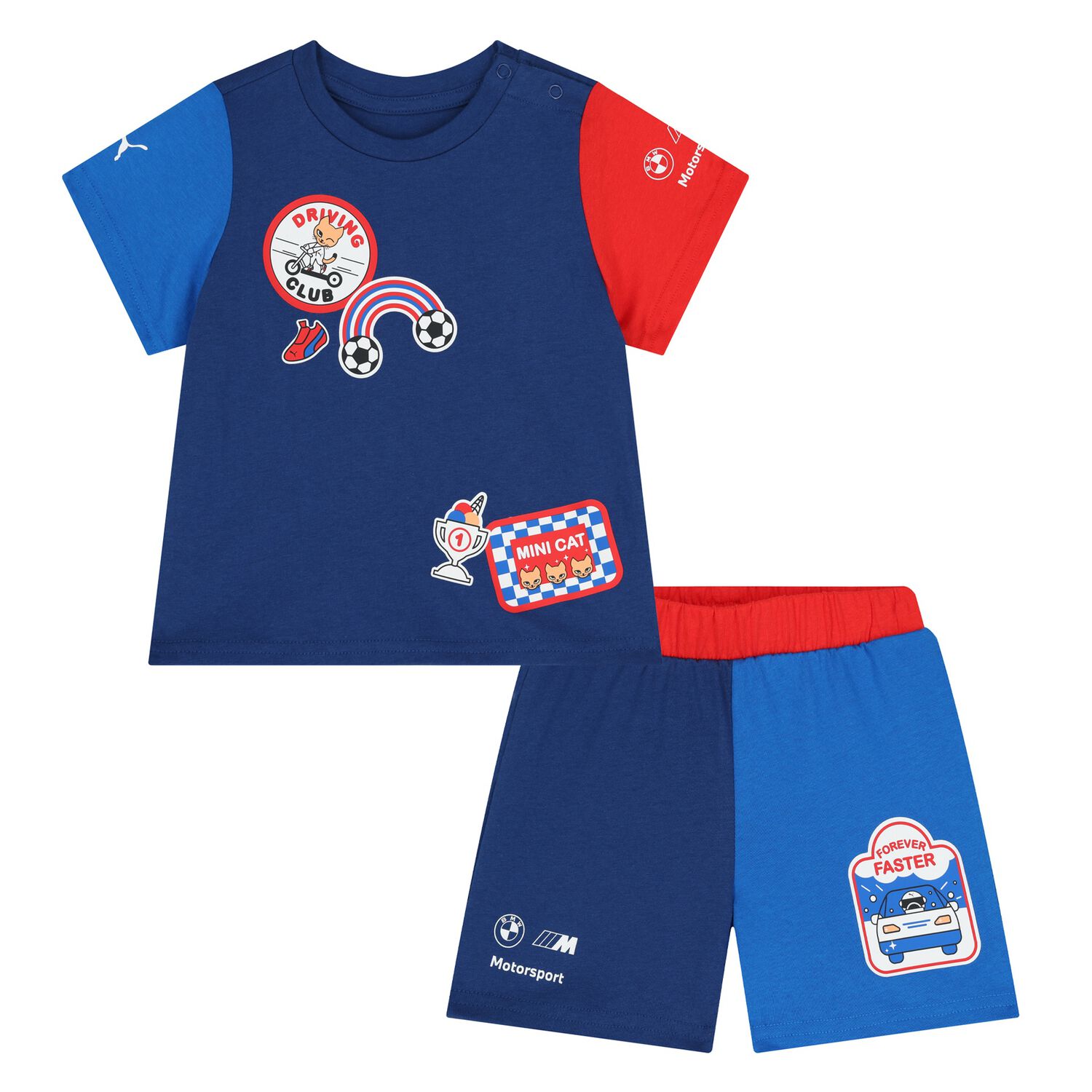 Younger Boys Blue Logo Short Set, 2, hi-res