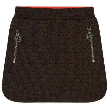 Girls Brown Logo Skirt
