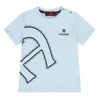 Younger Boys Blue Logo T-Shirt , 2, hi-res