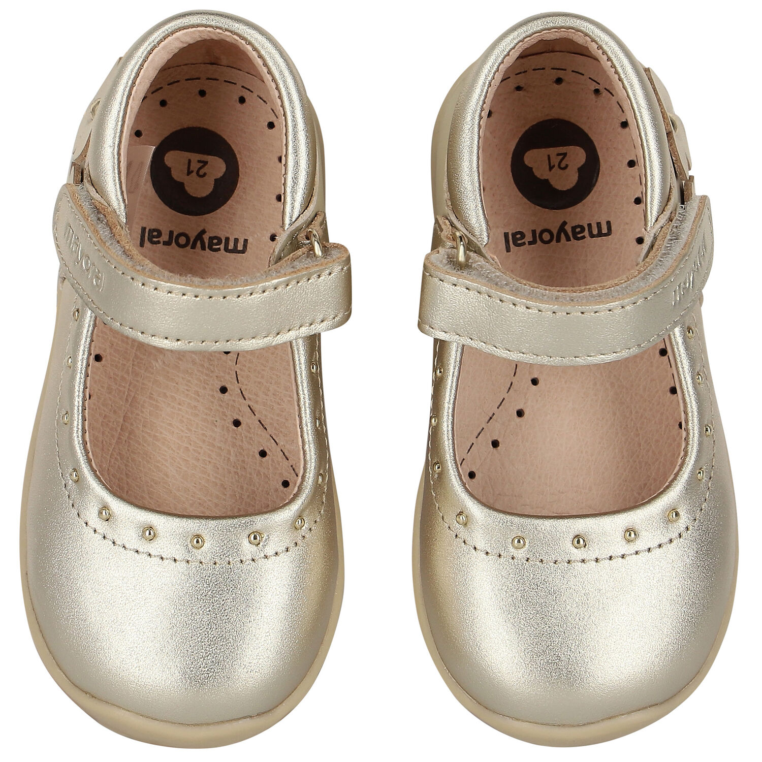 Baby Girls Gold Pre Walker Shoes, 2, hi-res