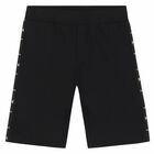 Boys Black Logo Shorts , 2, hi-res