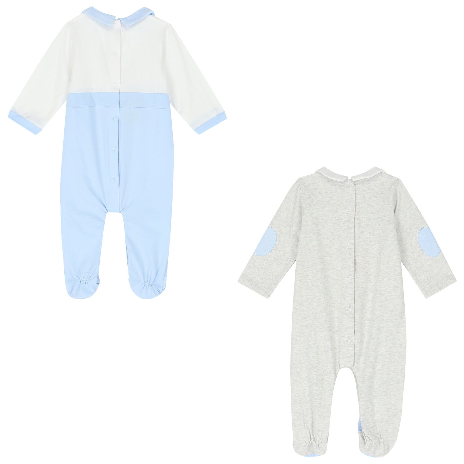 Boys Blue & Grey Babygrows (2 Pack), 2, hi-res image number null
