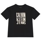 تيشيرت بنات بالشعار باللون الاسود , 1, hi-res