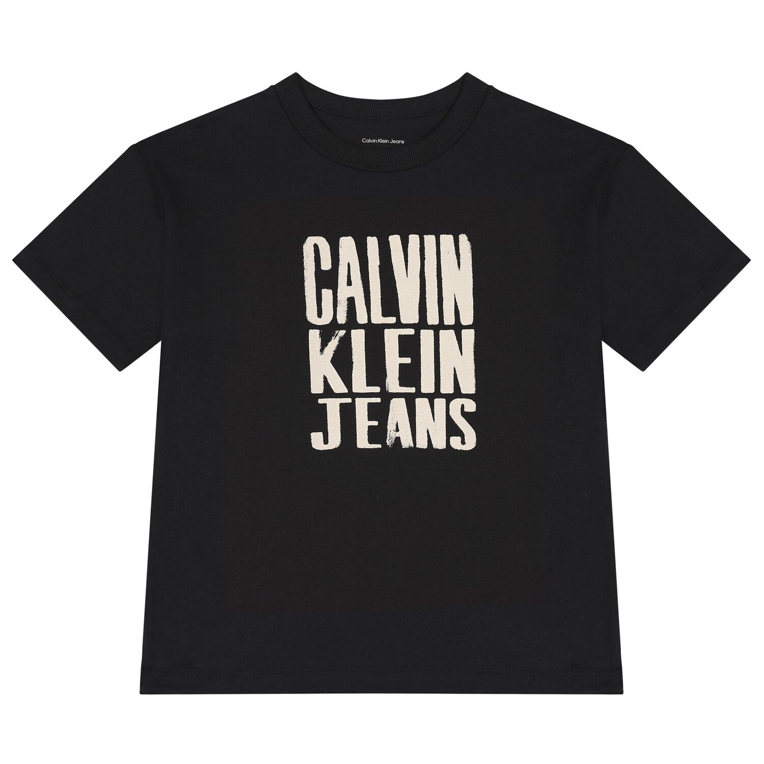 تيشيرت بنات بالشعار باللون الاسود , 1, hi-res