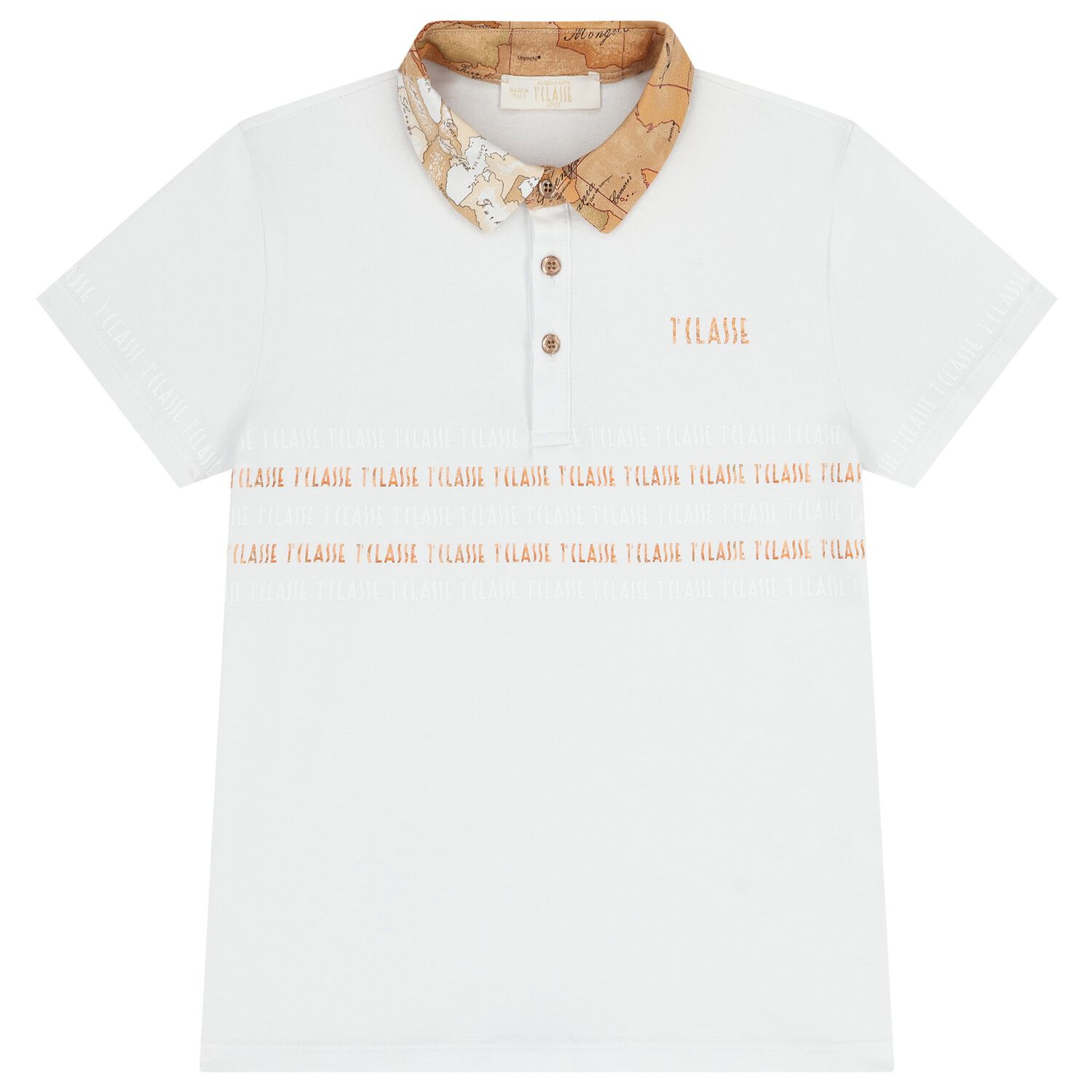 Boys White Logo Polo Shirt, 1, hi-res