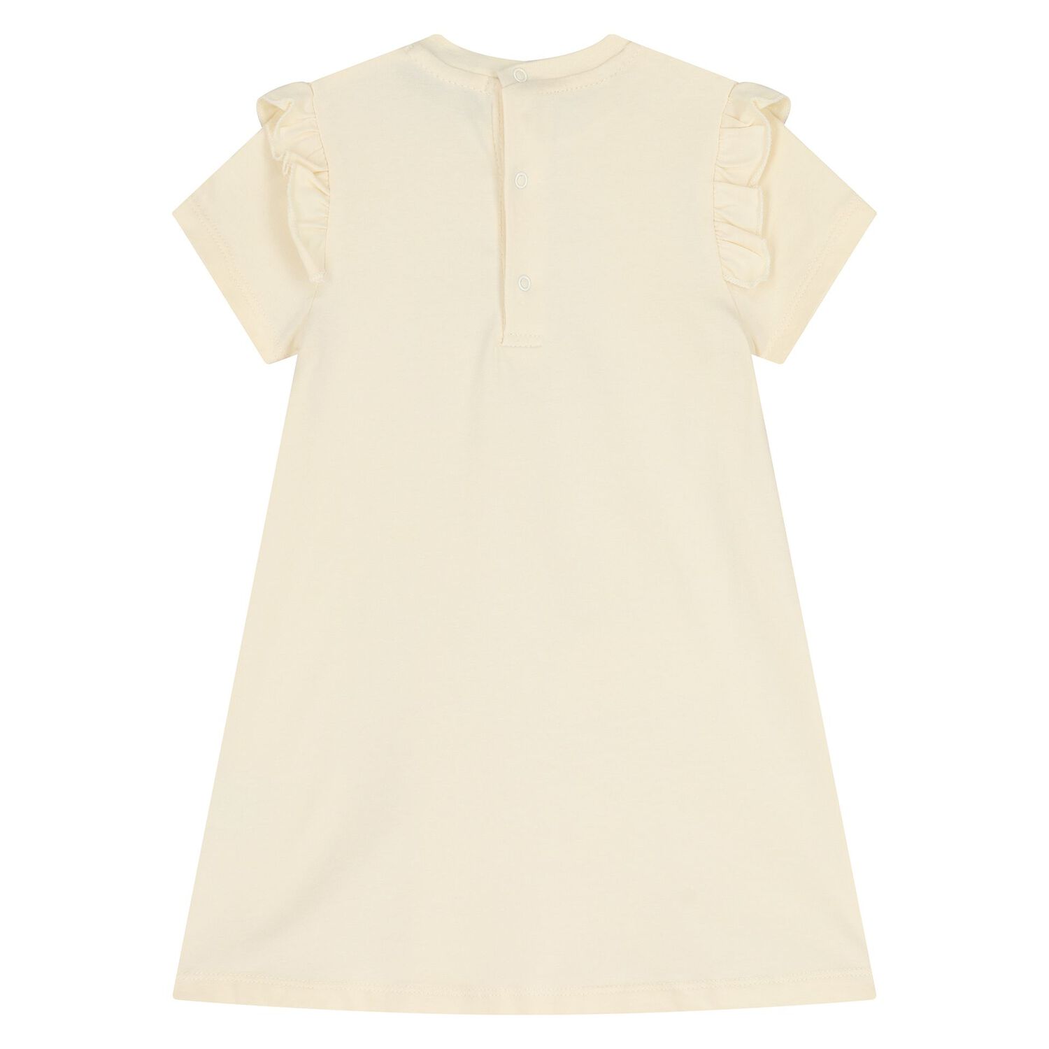 Younger Girls Ivory Bag Logo Dress, 1, hi-res