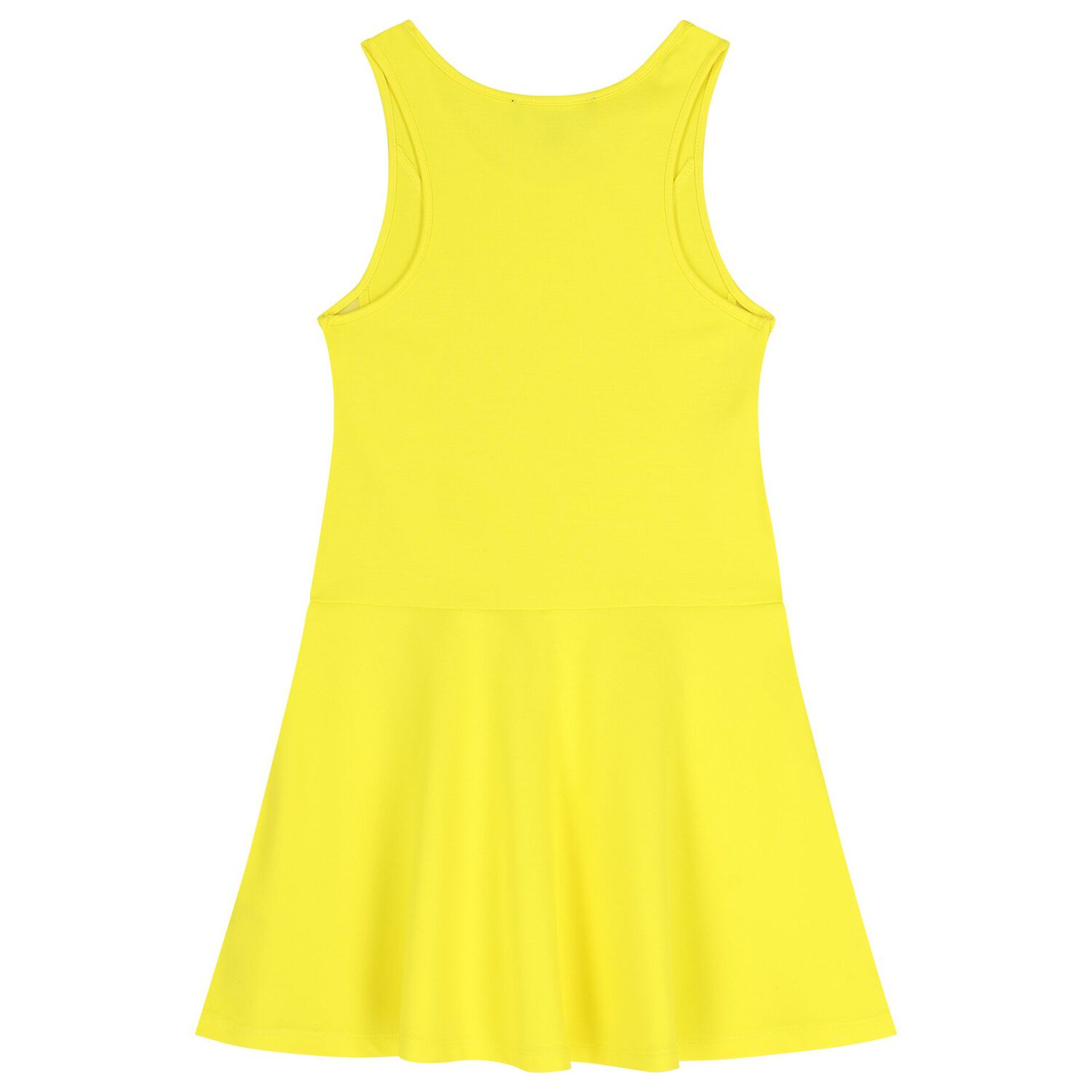 Girls Yellow Logo Sleeveles Dress, 1, hi-res