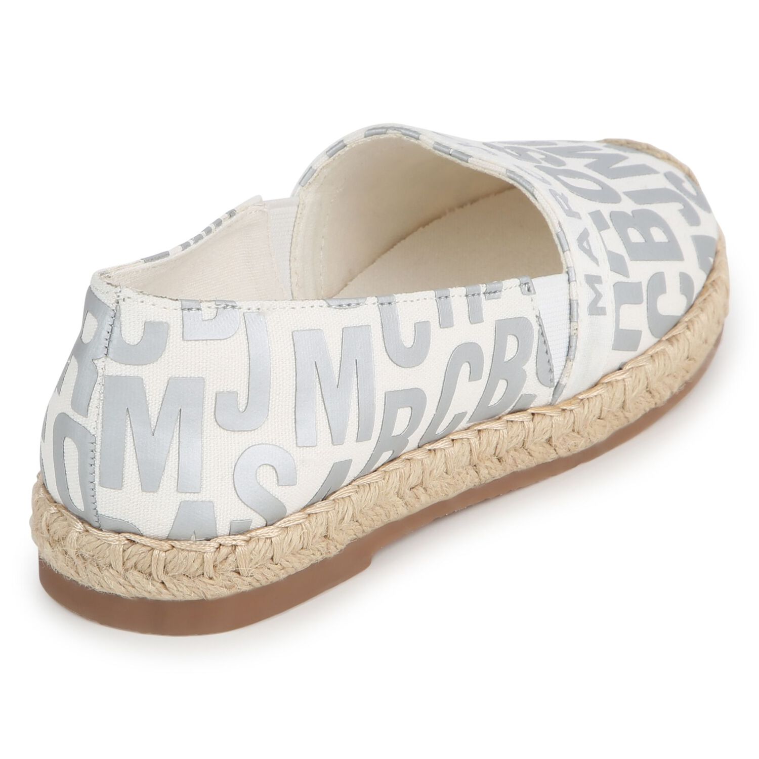 Girls Ivory & Silver Logo Espadrilles, 1, hi-res image number null
