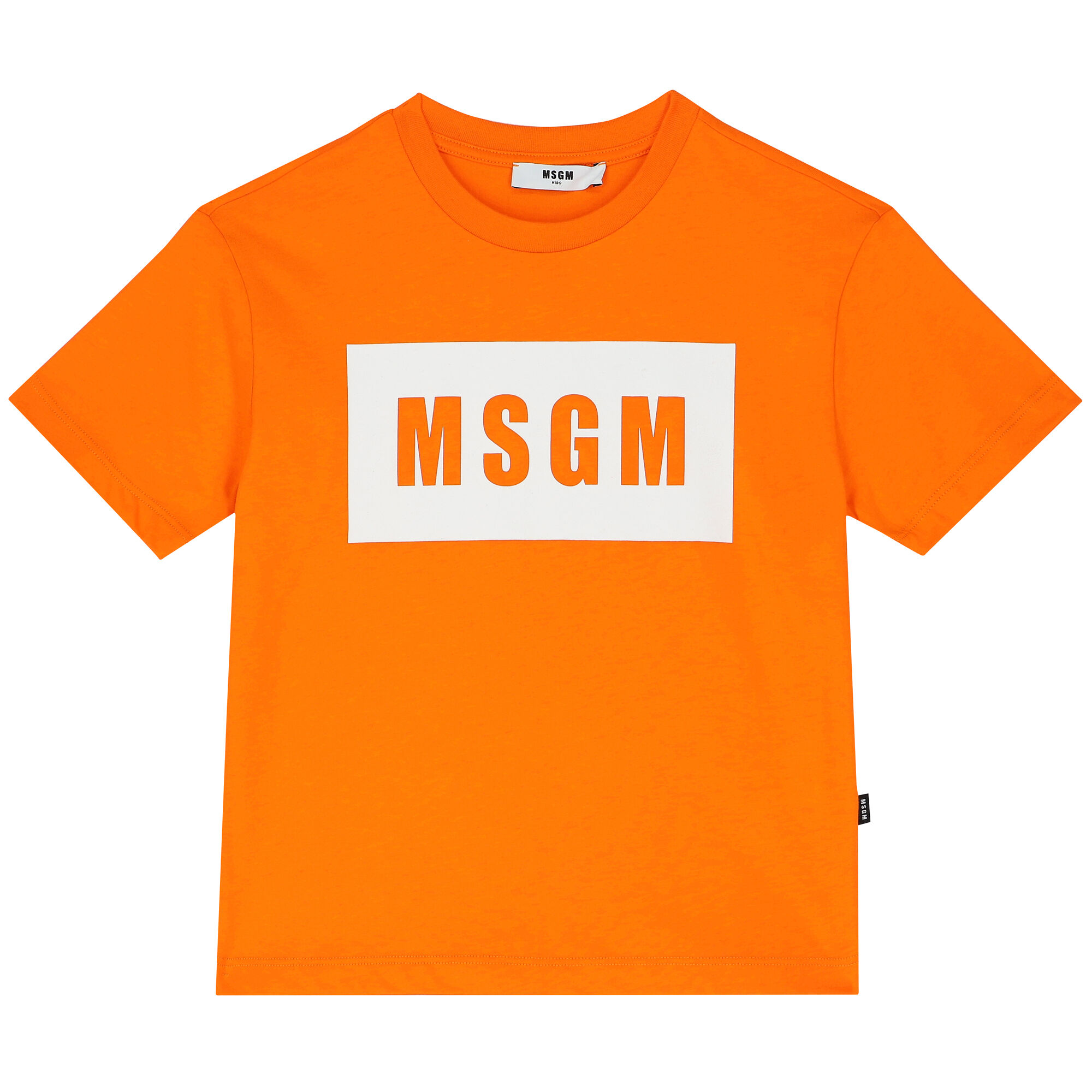 MSGM Orange White Logo T Shirt Junior Couture UAE