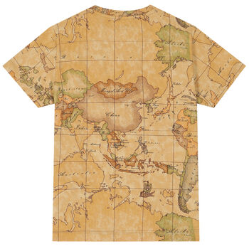 Boys Beige Geo Map Logo T-Shirt