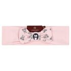 Baby Girls Pink Pima Cotton Logo Headband, 1, hi-res