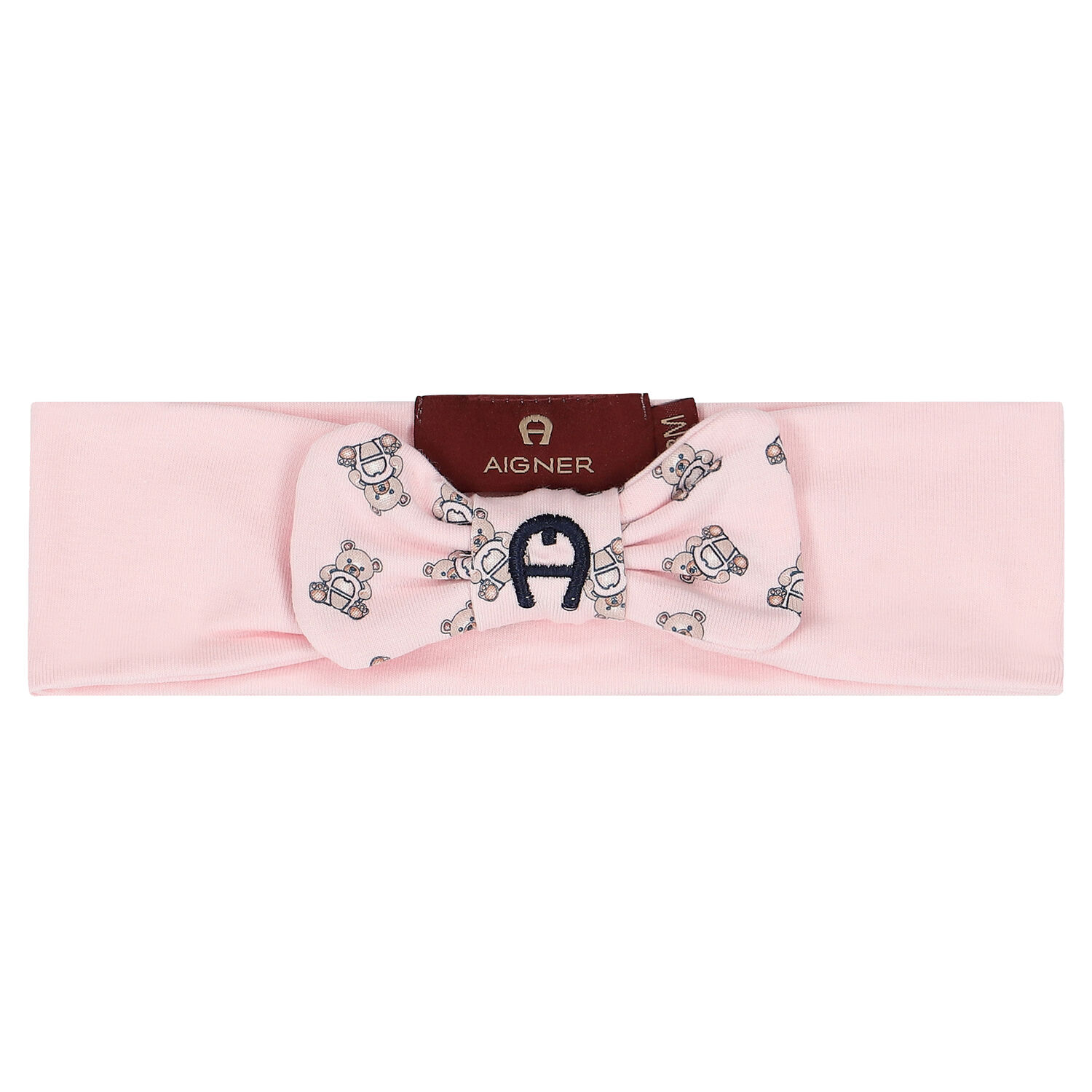 Baby Girls Pink Pima Cotton Logo Headband, 1, hi-res image number null
