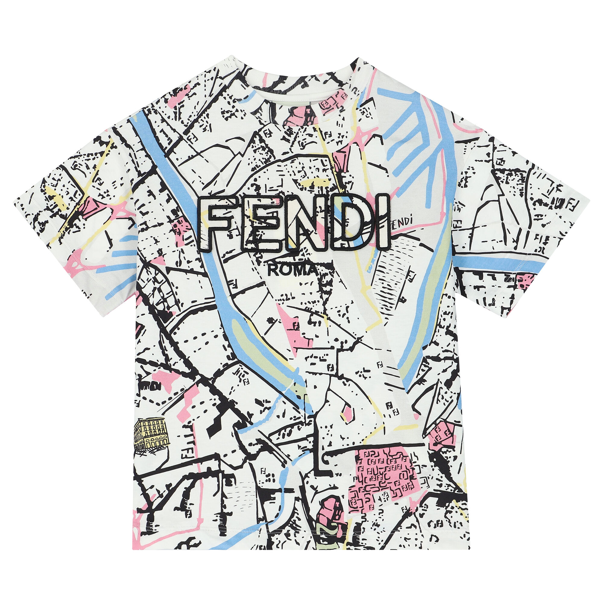 Fendi Boys White Logo T Shirt Junior Couture UAE