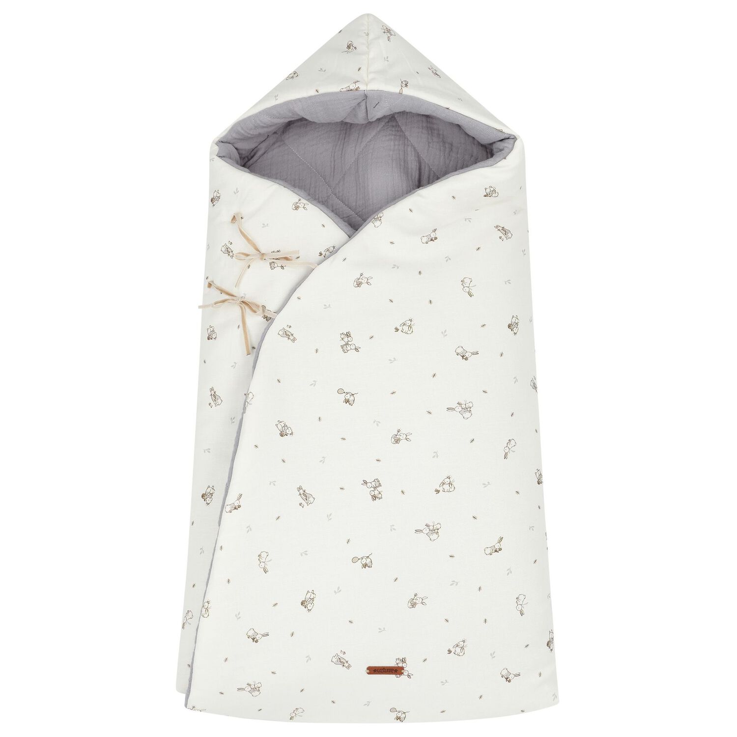 Ivory & Grey Baby Reversible Hooded Nest, 2, hi-res
