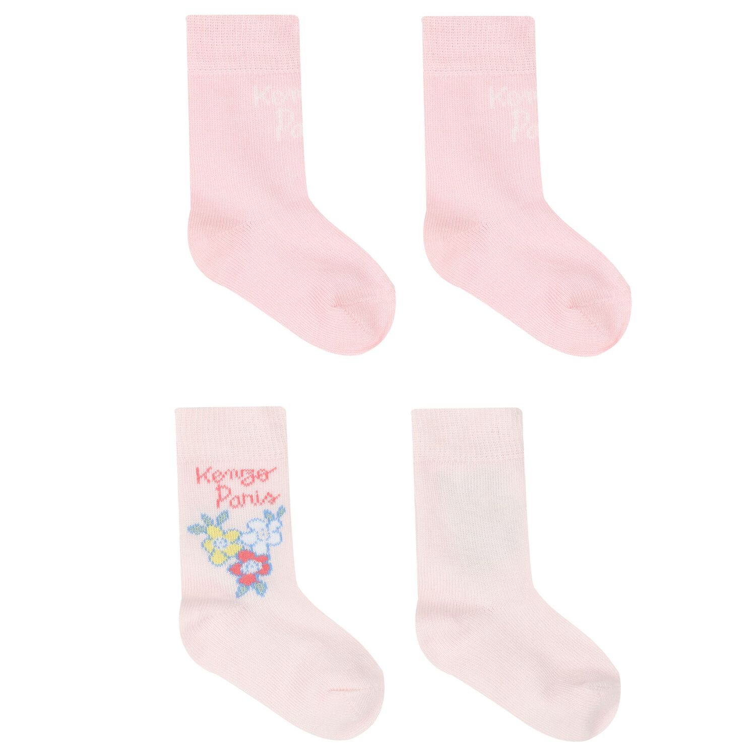 Baby Girls Pink Logo Socks ( 2-Pack ), 1, hi-res image number null
