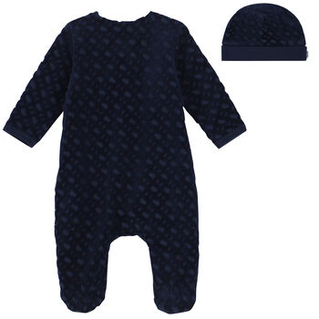 Baby Boys Navy Blue Babygrow Gift Set