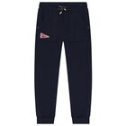 Boys Navy Blue Logo Joggers, 1, hi-res