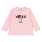 توب بأكمام طويلة بشعار تيدي بير باللون الوردي, 4, hi-res