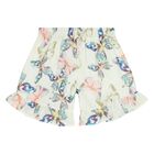 Younger Girls Ivory & Green Butterfly Shorts Set, 1, hi-res